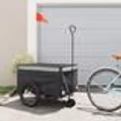 vidaXL Remorque de vélo noir et gris 45 kg fer