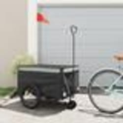 vidaXL Remorque de vélo noir et gris 45 kg fer