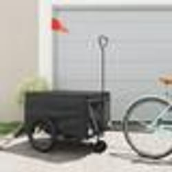 vidaXL Remorque de vélo noir 45 kg fer