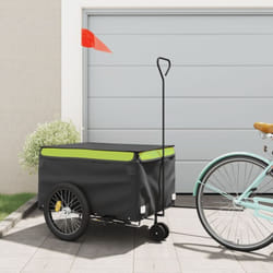 Vidaxl - Remorque de vélo noir et vert 45 kg fer