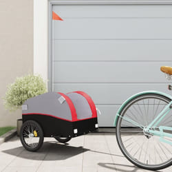 Vidaxl - Remorque de vélo noir et rouge 30 kg fer