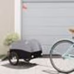 vidaXL Remorque de vélo noir et gris 30 kg fer