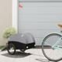 vidaXL Remorque de vélo noir et gris 30 kg fer