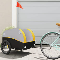 Vidaxl - Remorque de vélo noir et jaune 45 kg fer