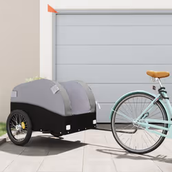 vidaXL Remorque de vélo noir et gris 45 kg fer