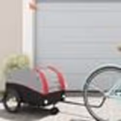 vidaXL Remorque de vélo noir et rouge 30 kg fer