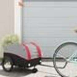 vidaXL Remorque de vélo noir et rouge 30 kg fer