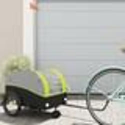 vidaXL Remorque de vélo noir et vert 30 kg fer