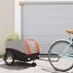 vidaXL Remorque de vélo noir et orange 45 kg fer