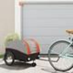 vidaXL Remorque de vélo noir et orange 45 kg fer