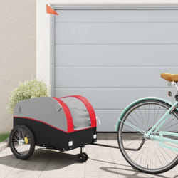 Vidaxl - Remorque de vélo noir et rouge 45 kg fer