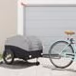 vidaXL Remorque de vélo noir et gris 45 kg fer