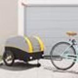 vidaXL Remorque de vélo noir et jaune 45 kg fer