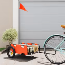 vidaXL Remorque de vélo orange tissu oxford et fer