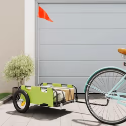 vidaXL Remorque de vélo vert tissu oxford et fer