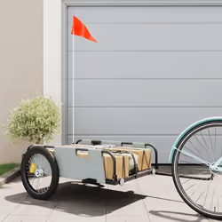 vidaXL Remorque de vélo gris tissu oxford et fer