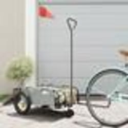 vidaXL Remorque de vélo gris tissu oxford et fer