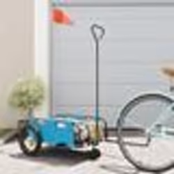 vidaXL Remorque de vélo bleu tissu oxford et fer
