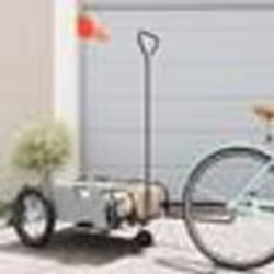 vidaXL Remorque de vélo gris tissu oxford et fer