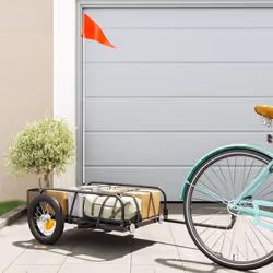 Cette remorque de vélo polyvalente et robuste sera idéale pour le transport de marchandises lourdes grâce à sa capacité de ch ...