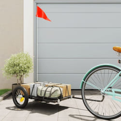 Vidaxl - Remorque de vélo noir 122x53x28 cm fer