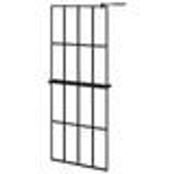 vidaXL Paroi de douche avec étagère Noir 80x195 cm Verre ESG&Aluminium