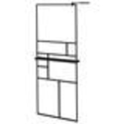vidaXL Paroi de douche avec étagère Noir 80x195 cm Verre ESG&Aluminium