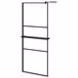 vidaXL Paroi de douche avec étagère Noir 80x195 cm Verre ESG&Aluminium