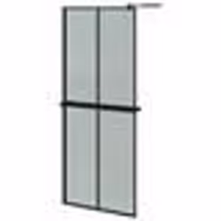 vidaXL Paroi de douche avec étagère Noir 80x195 cm Verre ESG&Aluminium