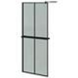 vidaXL Paroi de douche avec étagère Noir 80x195 cm Verre ESG&Aluminium