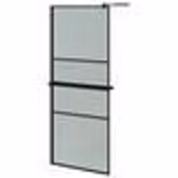 vidaXL Paroi de douche avec étagère Noir 80x195 cm Verre ESG&Aluminium
