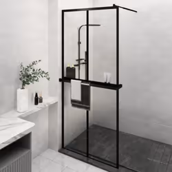 Apportez une nouvelle apparence esthétique à votre salle de bain avec notre paroi de douche moderne avec étagère ! Matériau s ...