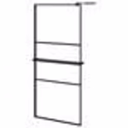 vidaXL Paroi de douche avec étagère Noir 90x195 cm Verre ESG&Aluminium