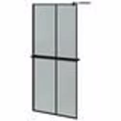 vidaXL Paroi de douche avec étagère Noir 90x195 cm Verre ESG&Aluminium