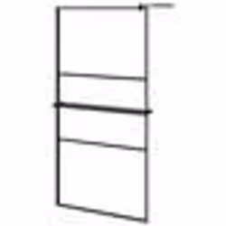 vidaXL Paroi de douche avec étagère Noir 100x195cm Verre ESG&Aluminium