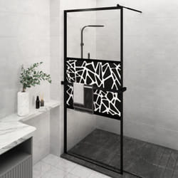 Paroi de douche avec étagère Noir 100x195cm Verre ESG&Aluminium Vidaxl