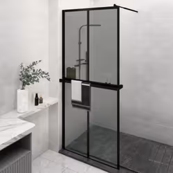 Apportez une nouvelle apparence esthétique à votre salle de bain avec notre paroi de douche moderne avec étagère ! Matériau s ...