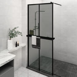 Vidaxl - Paroi de douche avec étagère Noir 100x195cm Verre ESG&Aluminium