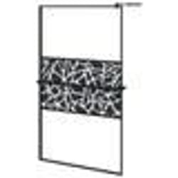 vidaXL Paroi de douche avec étagère Noir 115x195cm Verre ESG&Aluminium