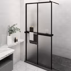 Apportez une nouvelle apparence esthétique à votre salle de bain avec notre paroi de douche moderne avec étagère ! Matériau s ...