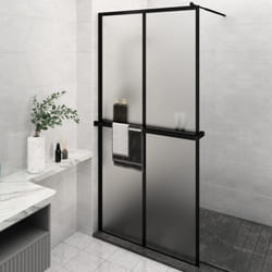 Paroi de douche avec étagère Noir 118x190cm Verre ESG&Aluminium vidaXL