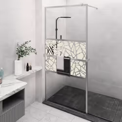 vidaXL Paroi de douche et étagère Chrome 115x195cm Verre ESG&Aluminium