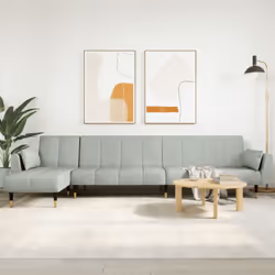 Ce canapé-lit en forme de L est parfait pour accueillir des invités pendant la nuit tout en offrant un espace confortable pou ...