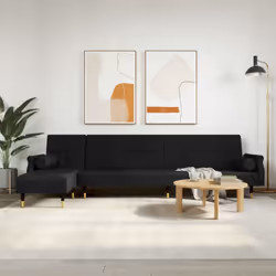 Ce canapé-lit en forme de L est parfait pour accueillir des invités pendant la nuit tout en offrant un espace confortable pou ...