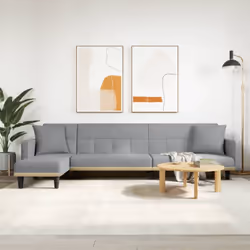 Ce canapé-lit en forme de L est parfait pour accueillir des invités pendant la nuit tout en offrant un espace confortable pou ...