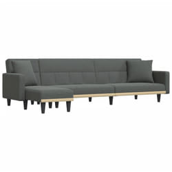 Canapé-lit en forme de l gris foncé 275x140x70 cm tissu Vidaxl