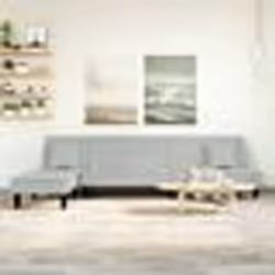vidaXL Canapé-lit en forme de L gris clair 255x140x70 cm velours