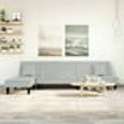 vidaXL Canapé-lit en forme de L gris clair 255x140x70 cm velours