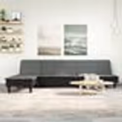 vidaXL Canapé-lit en forme de L gris foncé 255x140x70 cm tissu