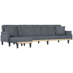 Vidaxl - Canapé-lit en forme de l gris 271x140x70 cm velours